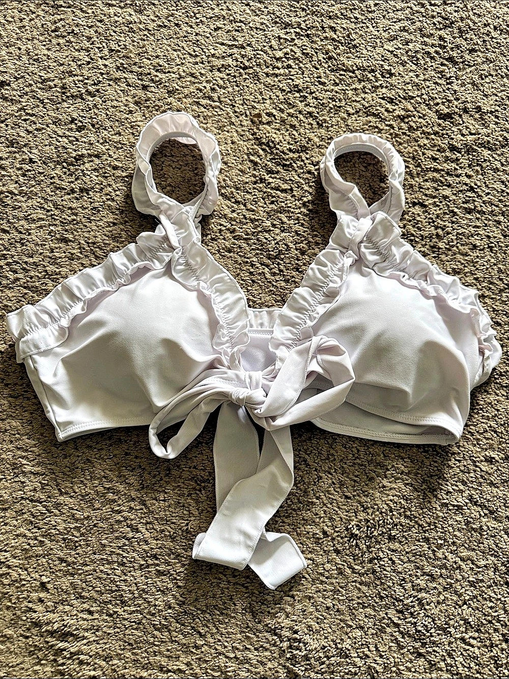 White Tie-Front Bikini Top Like New